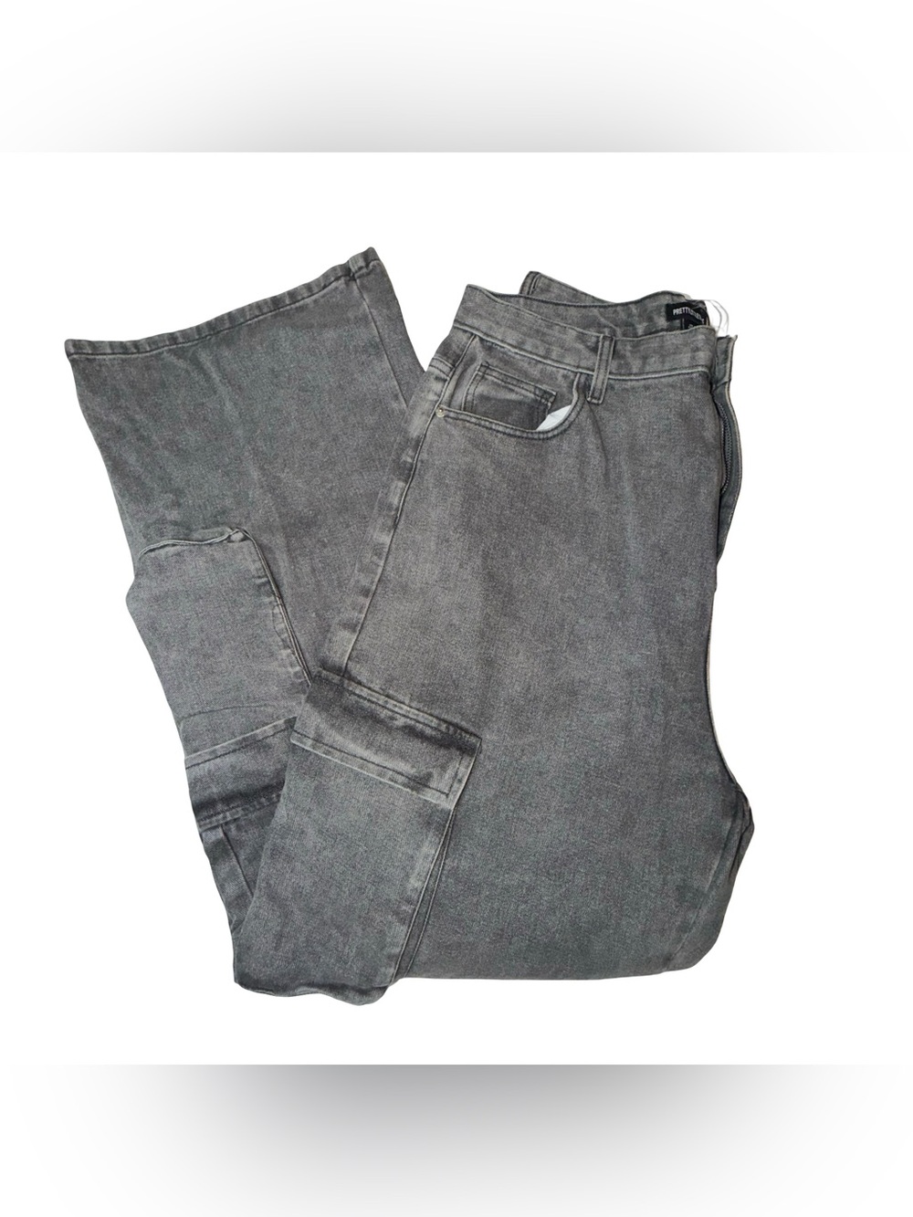 PrettyLittleThing Men's Washed Gray Slim Straight Jeans